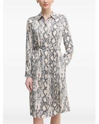 Ouí - Buttoned Animal-Print Midi Dress - Lyst