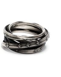 Werkstatt:münchen - Wound Unite Embossed-Cross Layered Ring - Lyst