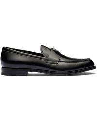 Prada - Triangle-logo Leather Loafers - Lyst