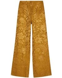 Veronica Beard - Ronin Floral-Jacquard Wide-Leg Trousers - Lyst