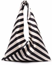 Jejia Striped Knotted Shoulder Bag - Black