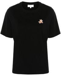 Maison Kitsuné - T-shirt Met Vos-applicatie - Lyst