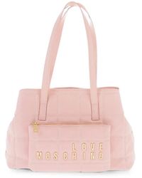 Moschino - Quilted Logo-Plaque Large Shoulder Bag - Lyst