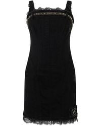 Alberta Ferretti - Lace-Trim Chain-Embellished Fitted Mini Dress - Lyst