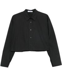 ELEH - Check-Pattern Cropped Shirt - Lyst