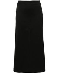 MM6 by Maison Margiela - High-Waist Twill Midi Skirt - Lyst