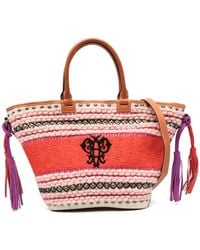 PUCCI - Embroidered Logo Striped Tote Bag - Lyst