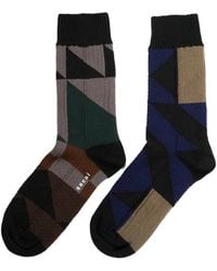 Sacai - X A.P.C. Chaussettes À Motif Géométrique - Lyst