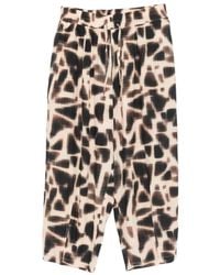 Psophia - Geometric-Print Drawstring Trousers - Lyst