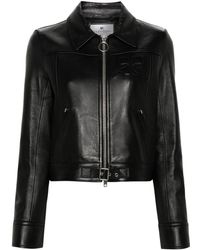 Courreges - Iconic Zip-up Leather Jacket - Lyst