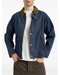 Barbour - Corduroy-Collar Denim Jacket - Lyst