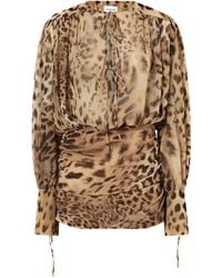 ANDAMANE - Vestido corto con animal print - Lyst