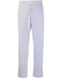Thom Browne - Cropped seersucker trousers - Lyst