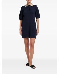 Brunello Cucinelli - Ribbed-Knit Polo Mini Dress - Lyst