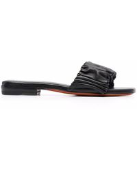 Santoni - Ruched Leather Sandals - Lyst