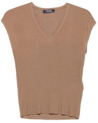 Max Mara - Ribbed V-Neck Top - Lyst