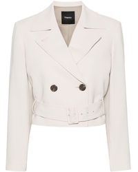 Theory - Double-breasted Cropped Trench Coat - Lyst