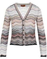 Missoni - V-Neck Chevron Cardigan - Lyst
