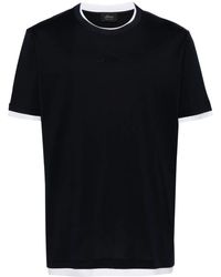 Brioni - T-Shirt En Coton À Logo Brodé - Lyst