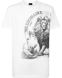 Billionaire - Lion-Print T-Shirt - Lyst