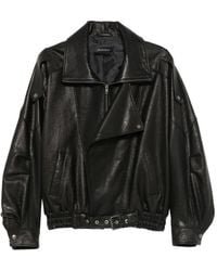 Manokhi - Mindy Belted Leather Jacket - Lyst