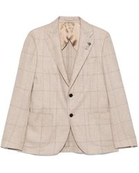 Lardini - Checked Two-Button Jacket - Lyst