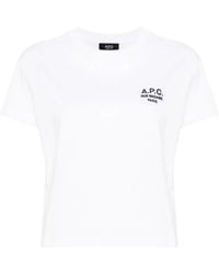 A.P.C. - Logo-Embroidered Cotton T-Shirt - Lyst