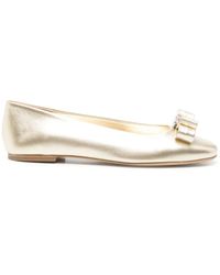 Casadei - Bow-Detailed Ballet Flats - Lyst