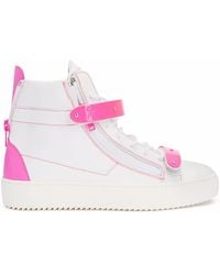 Giuseppe Zanotti - Coby Leather Double-Straps Mid-Top Sneakers - Lyst