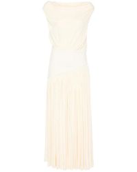 Abadia - Gwen Pleated Midi Dress - Lyst