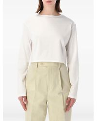 AURALEE - Crop Long-Sleeve T-Shirt - Lyst