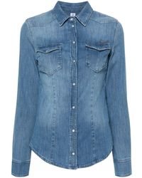 Liu Jo - Logo-Appliqué Denim Shirt - Lyst