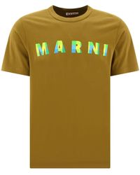 Marni - Logo-Print Cotton T-Shirt - Lyst
