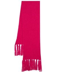 MSGM - Waffle-Knit Fringed Scarf - Lyst