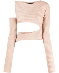 ANDREADAMO - Asymmetric Cut-Out Ribbed Top - Lyst