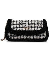 Guess - Quilted Houndstooth Chain Cross Body Bag - Lyst