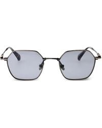 Yohji Yamamoto - Sonnenbrille Mit Eckigem Gestell - Lyst