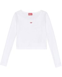 DIESEL - ホワイト クロップド 長袖tシャツ - Lyst
