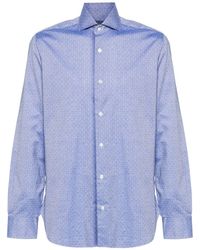 Barba Napoli - Patterned-jacquard Cotton Shirt - Lyst