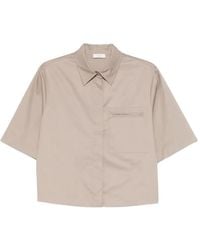Peserico - Blouse Met Korte Mouwen En Zak - Lyst