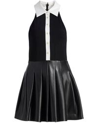 Alice + Olivia - Collared Pleated Mini Dress - Lyst