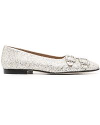 Edhen Milano - Glitter-detail Ballerina Shoes - Lyst
