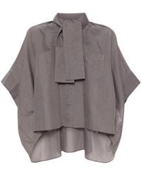 Sacai - Semi-transparente Bluse mit Karo - Lyst