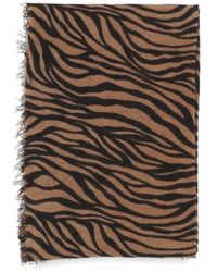 Faliero Sarti - Animal-Print Fringed Scarf - Lyst