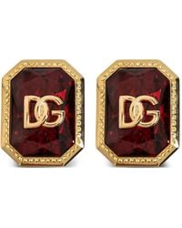 Dolce & Gabbana - Dg Logo Crystal-Embellished Clip-On Earrings - Lyst