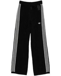 adidas - Three-Stripe Open-Knit Trousers - Lyst