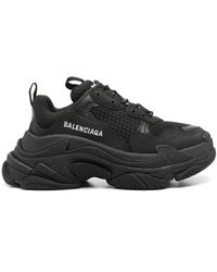 Balenciaga - Triple S Runner Leather And Mesh Trainers - Lyst