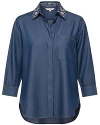 Liu Jo - Detachable Collar Denim Shirt - Lyst