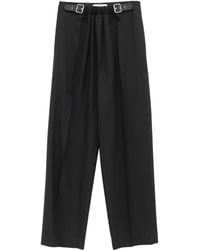 Loewe - Pleated Buckled Trousers - Lyst