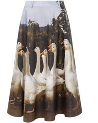 Moschino - Graphic-Print Midi Skirt - Lyst